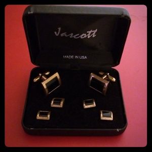 Brass/Black Rectangle Cufflink set